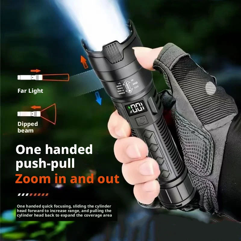 Portable Rechargeable High-Power Handheld Torch Long-Lasting Waterproof Bright Flashlight Perfect for Outdoor Camping Hiking Oasis Select
