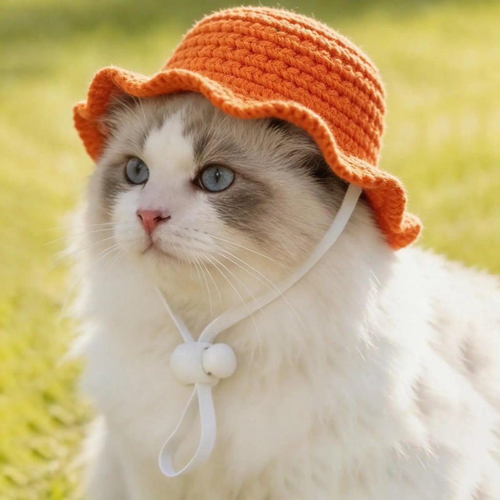 Mini Pet Dogs Straw Hat Lightweight Straw Breathable Cat Sun Hat Beach Straw Caps Hats Dogs Hawaii Style Hat Pet Supplies