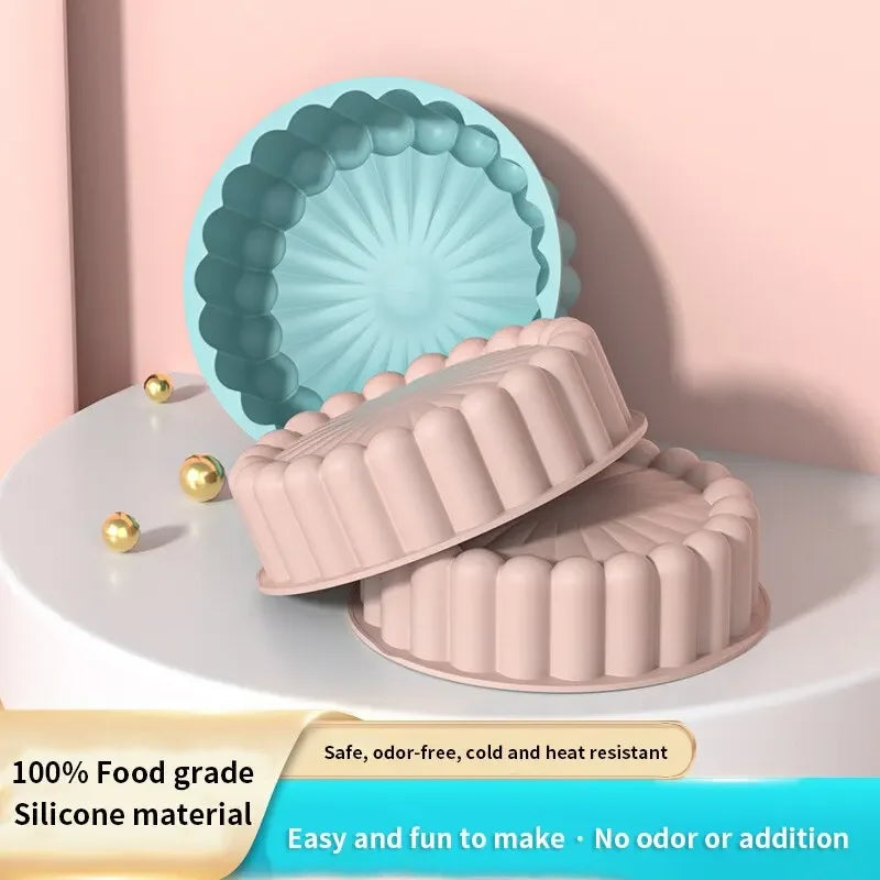 1PC Silicone Cake Pan Multi-Functional Round High Temperature Resistant DIY Baking Mold Oasis Select