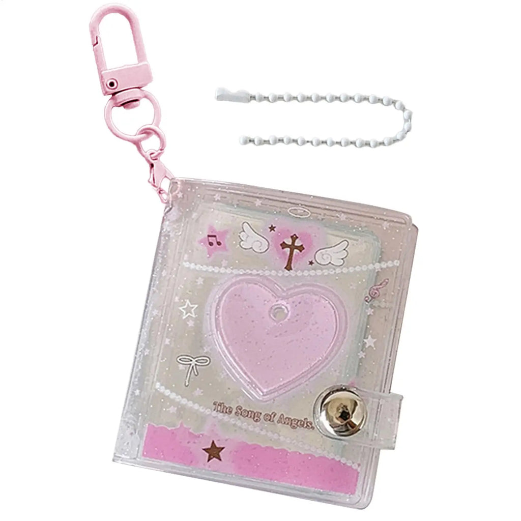 Mini Photo Albums Key Chain Decoration PVC Photos Holder Pockets Accessories For Photos Cards Keychain Pendant Card Holder Oasis Select