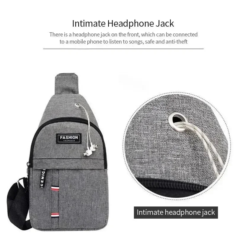 Men's fashionable, convenient, casual, waterproof, adjustable shoulder strap, large capacity waist bag suitable for outdoor acti Oasis Select