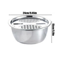 Mixing Bowls Set Vegetable Stainless Steel Slicer Vegetable Washing Basin Drain Basket Multifunctional Mixing Bowls Kitchen tool Oasis Select Set