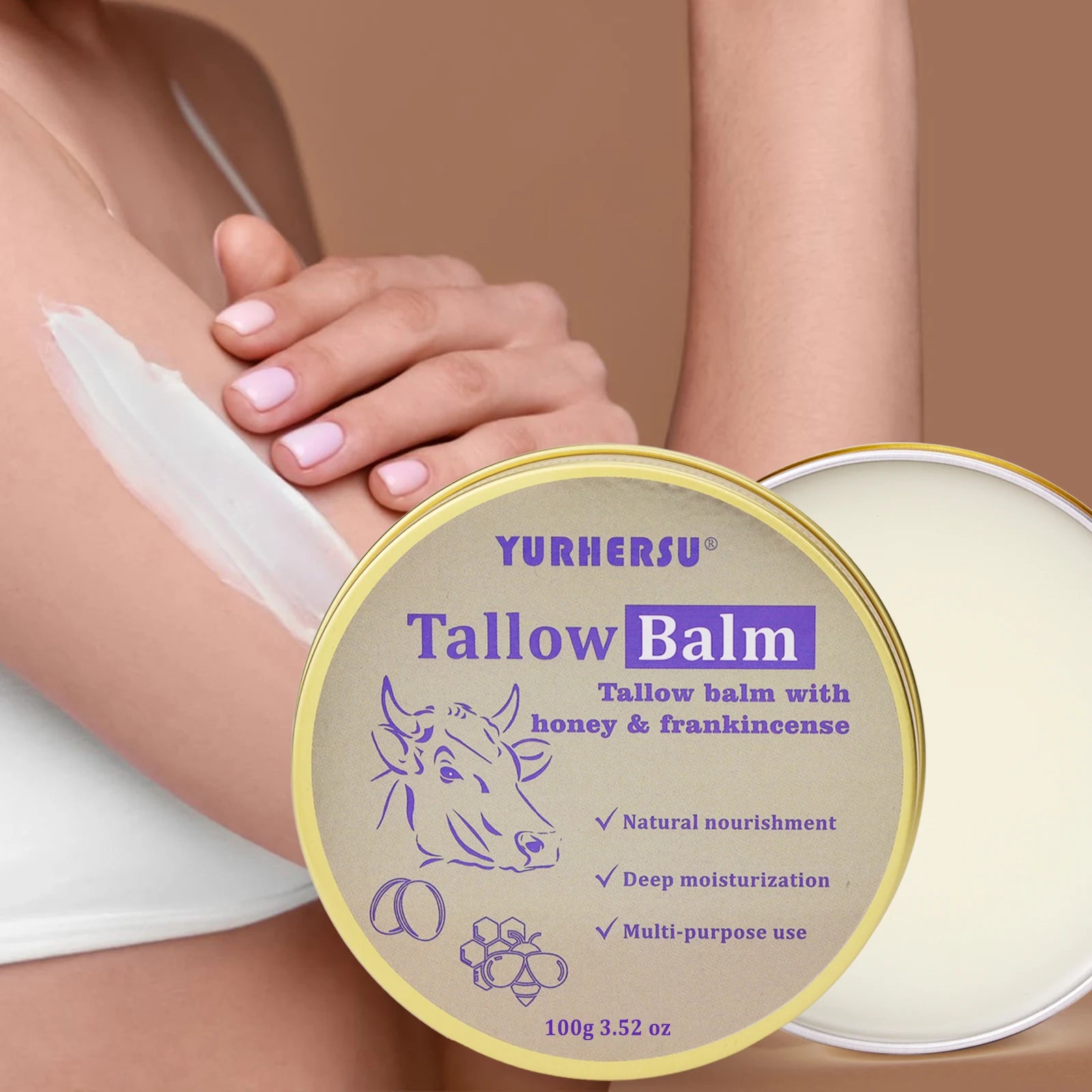 YURHERSU Bovine Tallow Face Cream – Deep Moisture & Nourishment Face Moisturizer Cream Oasis Select