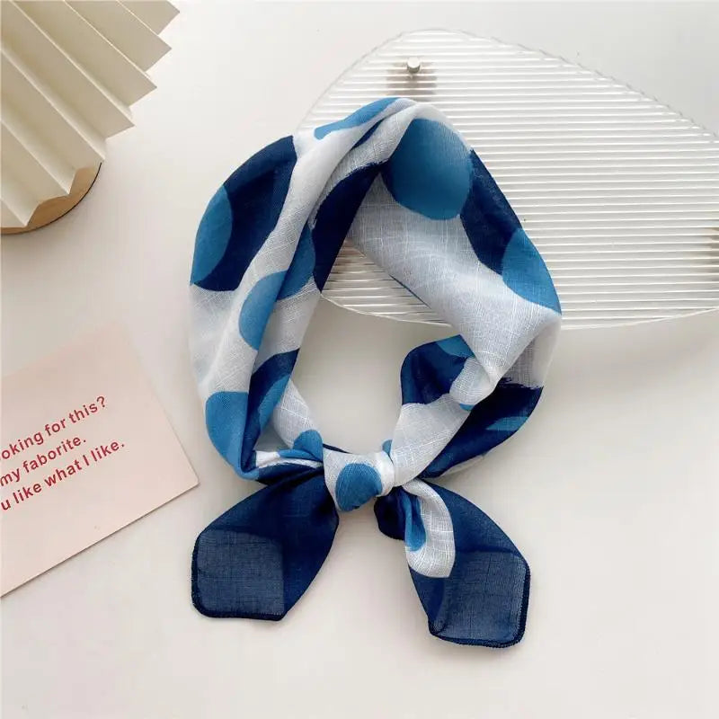 58cm Cotton Linen Handkerchief Print Square Neck Scarf Women Small Shawls Hair Scarfs Female Bag Scarves Head Scarf Oasis Select 12