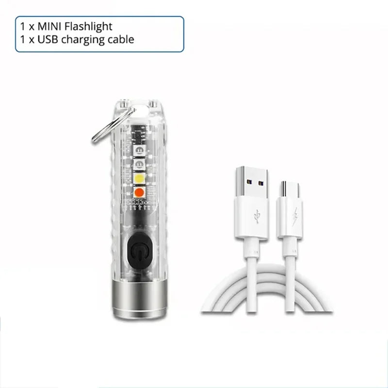 ESMARTER Mini EDC Keychain Flashlight 400LM USB-C UV Magnetic