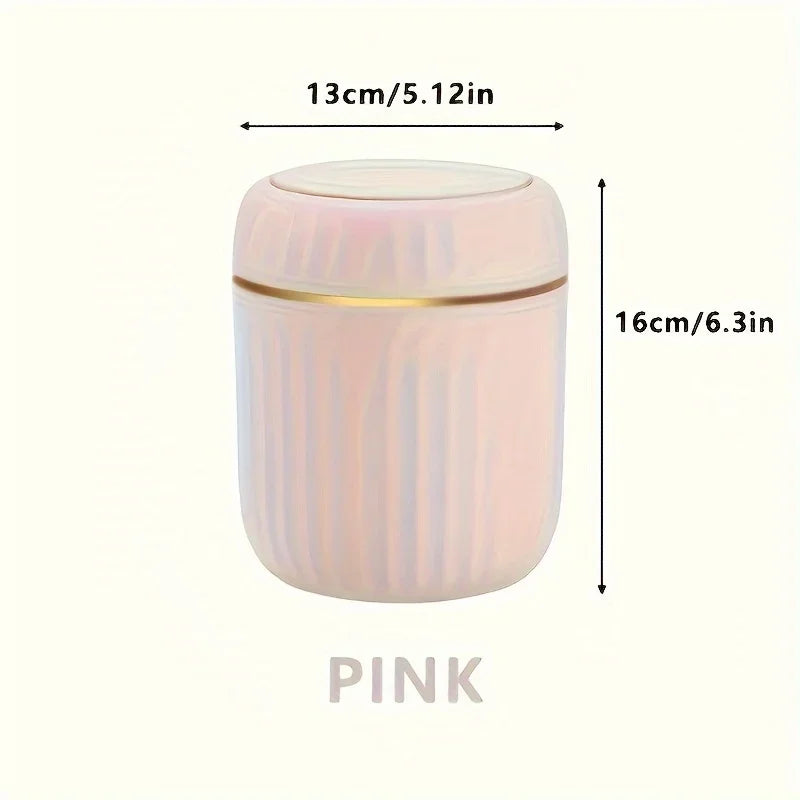 Mini Desktop Trash Can with Lid Garbage Waste Bin Organizer Bedroom Office Desk Storage Box Made Durable Plastic Home Supplies Oasis Select Pink