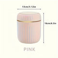 Mini Desktop Trash Can with Lid Elegant Plastic Waste Bin Portable Round Garbage Bin for Office Desk, Bedroom Vanity Oasis Select Pink