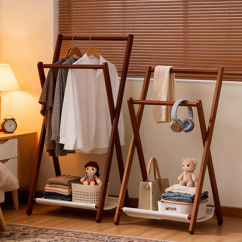 Hanging hanger bedroom floor does not take up space coat rack bedside bedside clothes storage artifact Oasis Select