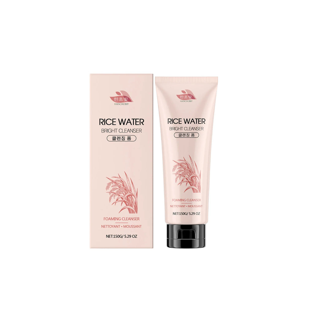 Rice Water Foam Facial Cleanser Deep Cleaning Skin Oil Control Moisturizing Brightening Shrink Pores Facial Cleanser Foam 150ml Oasis Select 150g boxed