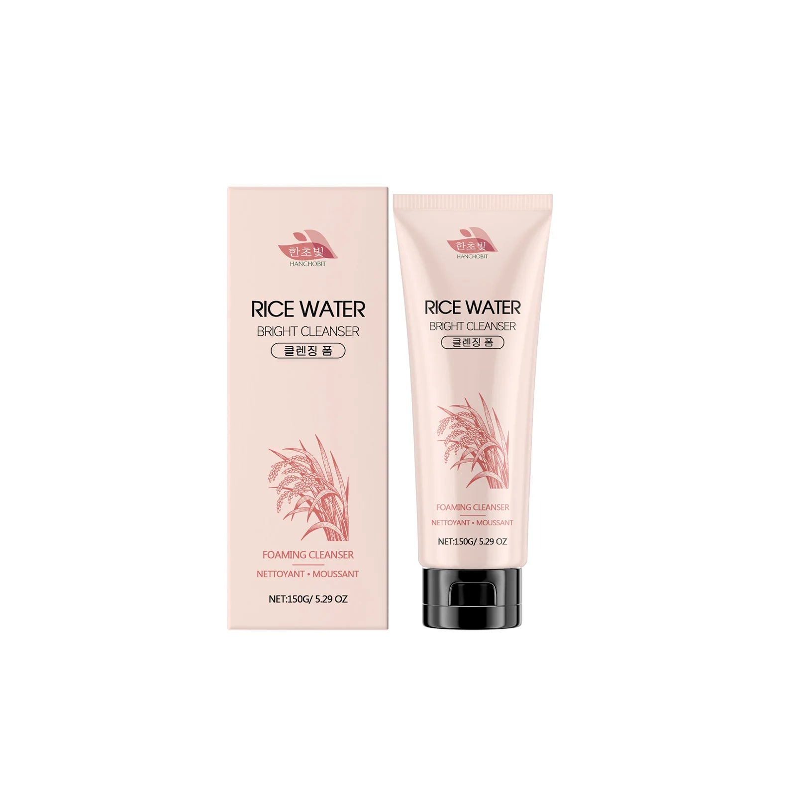 Rice Water Foam Facial Cleanser Deep Cleaning Skin Oil Control Moisturizing Brightening Shrink Pores Facial Cleanser Foam 150ml Oasis Select 150g boxed