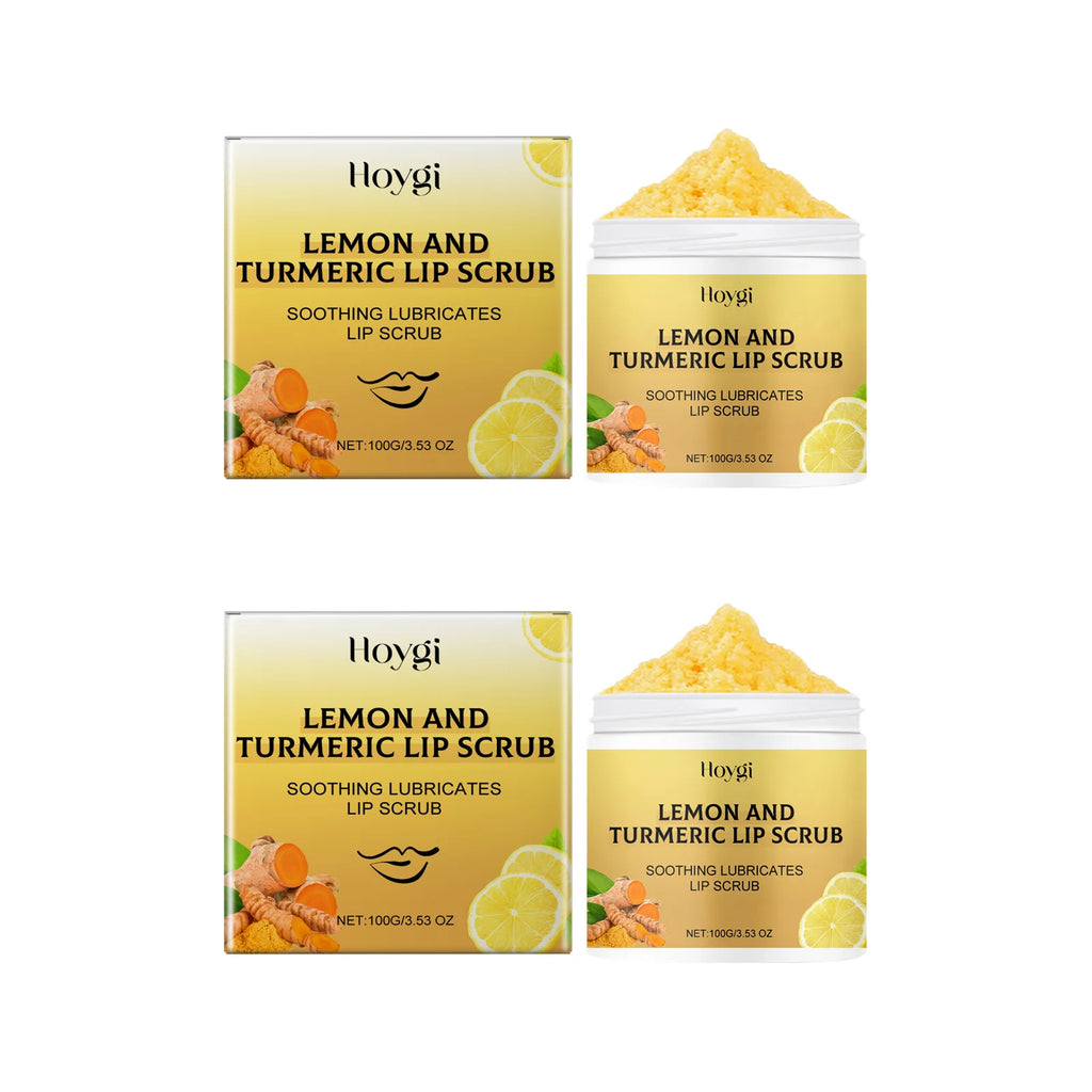 Hoygi Turmeric Lemon Lip Scrub – Exfoliate & Brighten Lips Lip Scrub Oasis Select 2Pcs