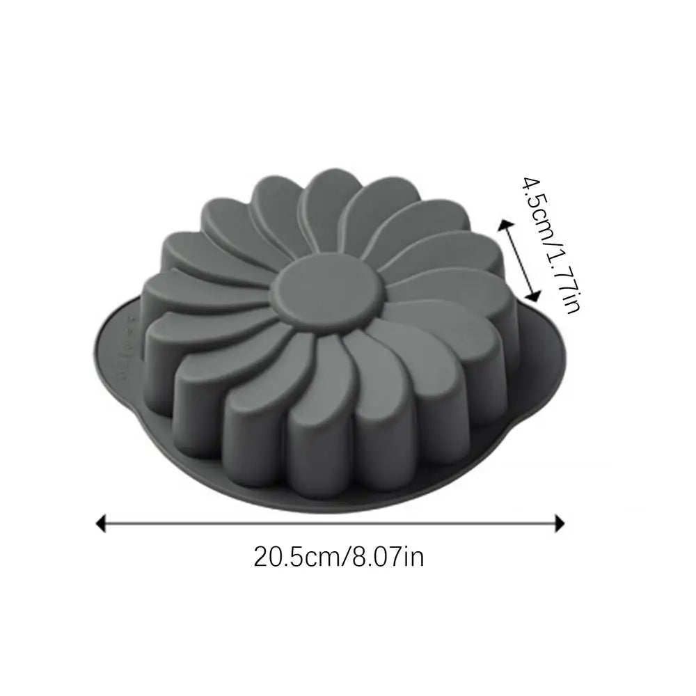 Flower Silicone Mold Round Sunflower Baking Molds Reusable Flower Baking Trays Large Cake Baking Pans for Valentine's Day Oasis Select petal disk