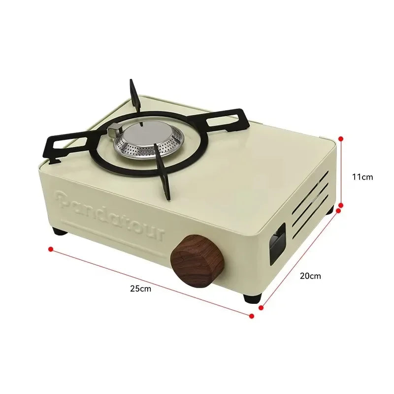 2000W Portable Gas Stove Card Stove Outdoor Camping Cassette Stove Burner Picnic Barbecue Cooking Card Magnetic Stove Gas Tan Oasis Select