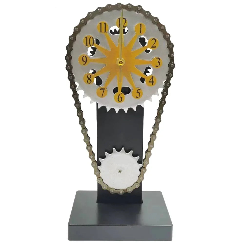 Creative Mechanical Rotation Gear Chain Clock Desktop Decoration Home Fashion Decoration Light Luxury Clock Retro Clock Oasis Select Gold