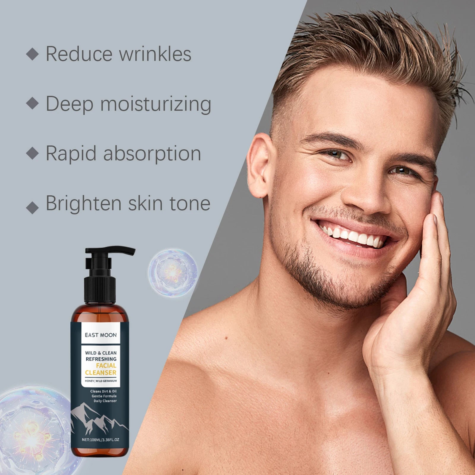 Men'S Nourishing Face Cleanser, Gently Cleanses Skin, Refreshing Oil-Control, Ideal For Daily Facial Care And Maintenance Oasis Select