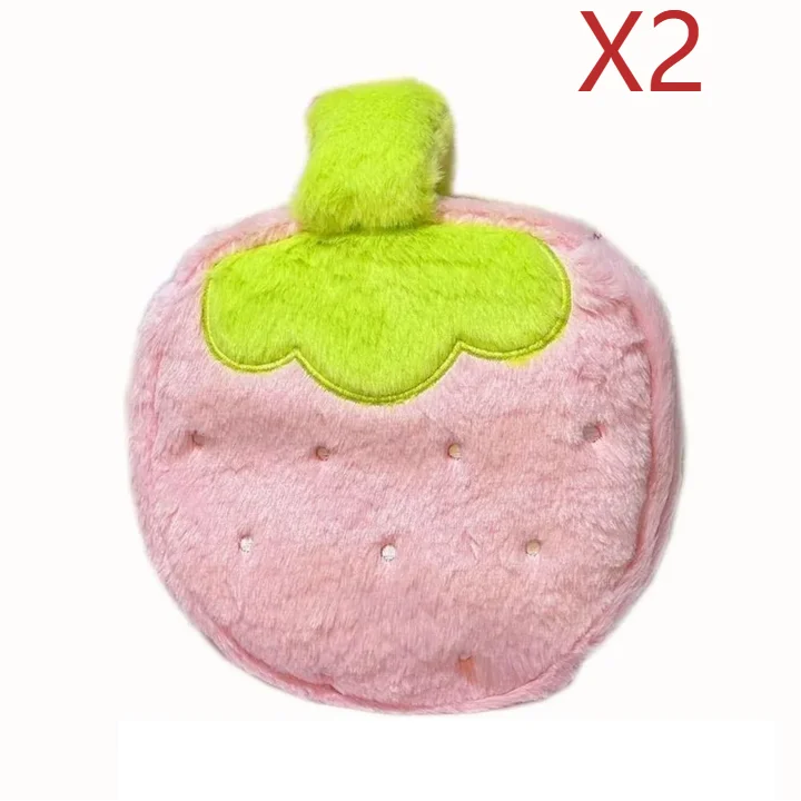 Strawberry Plush Makeup Bag – Large Travel Cosmetic Pouch