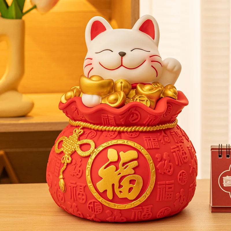 1Pcs Lucky Cat Money Box Cute Safe Kids Birthday Gifts for Boys Girls Savings Coins Banking Home Decor New Year Oasis Select