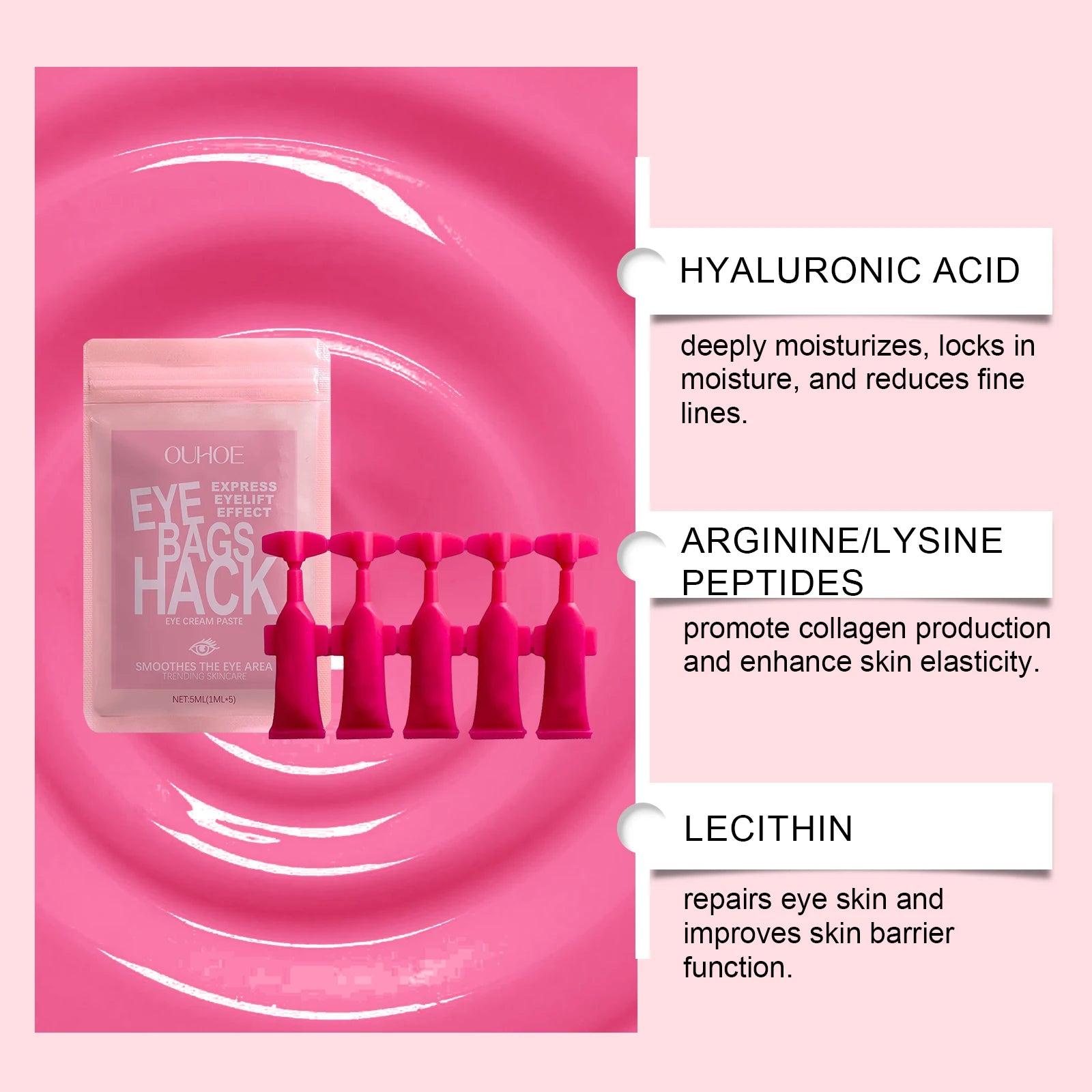 OUHOE Nourishing Moisturizing Eye Cream, Firms Eye Area And Reduces Fine Lines, Softens Eye Skin, Essential Eye Care Oasis Select