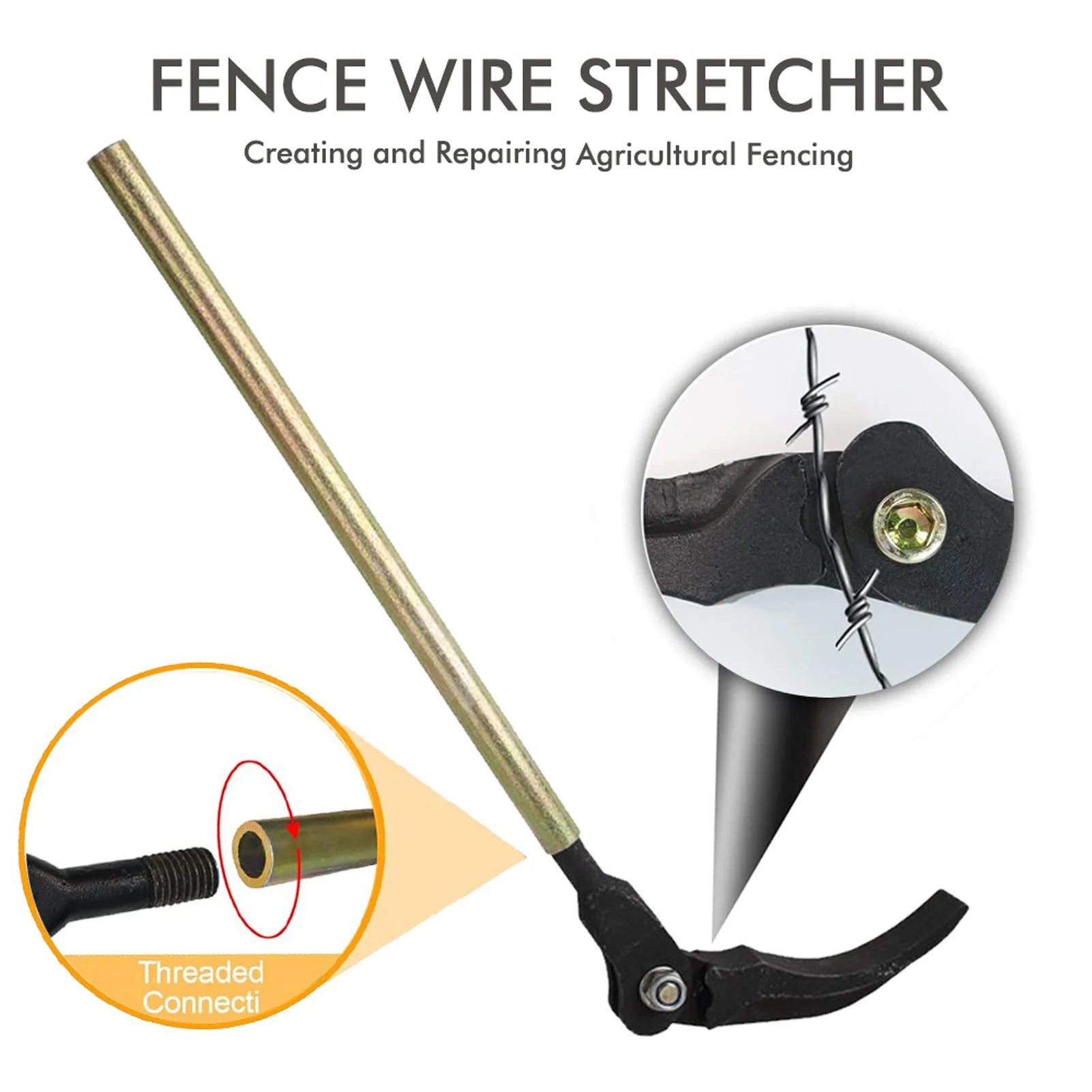 Fence Wire Stretcher Heavy Duty Carbon Steel 25.5 Inch Handle Fence Fixer Stretcher Tool for Home Fence Fixer Stretcher Tool Oasis Select