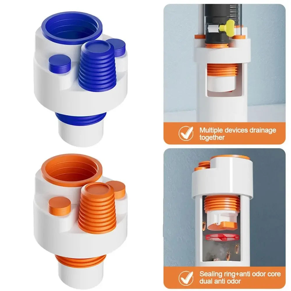 Anti Odor Sink Drain Pipe Adapter Sealing Ring Neat Dishwasher Water Pipe Connector Universal Multifunctional Oasis Select
