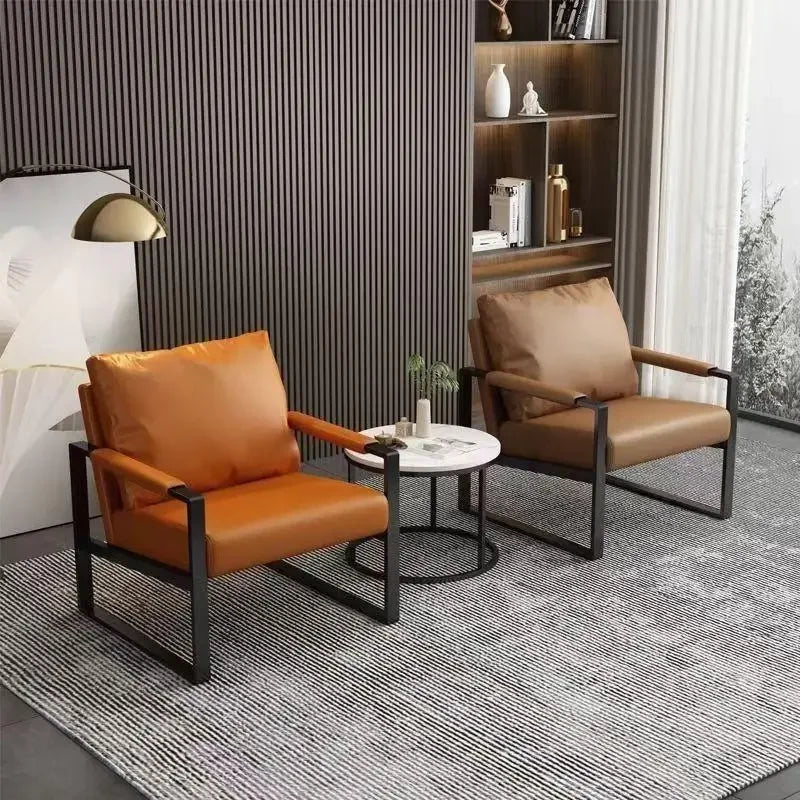 Nordic lazy sofa light luxury sales single wrought iron leisure chair balcony negotiation bedroom living room minimalist sofa Oasis Select
