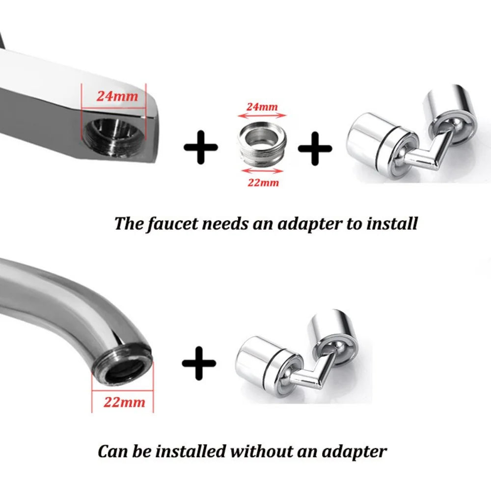 Faucet Extender with 720° Rotation, Faucet Sprayer Head, Universal Anti-Splash Water Saving Adapter for Bathroom, Kitchen Sink Oasis Select
