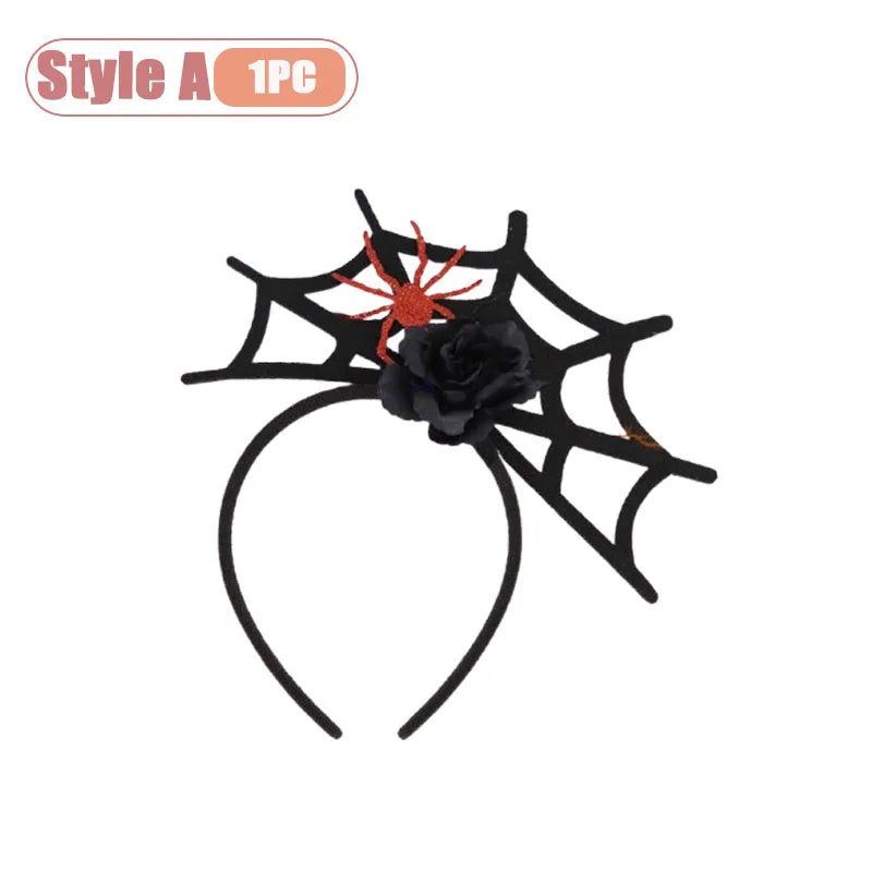 1-10PCS Witch Hat Spider Headband Halloween Party Favor Costume Masquerade Funny Hair Accessory for Women Adult Cosplay Oasis Select Style A-1PC