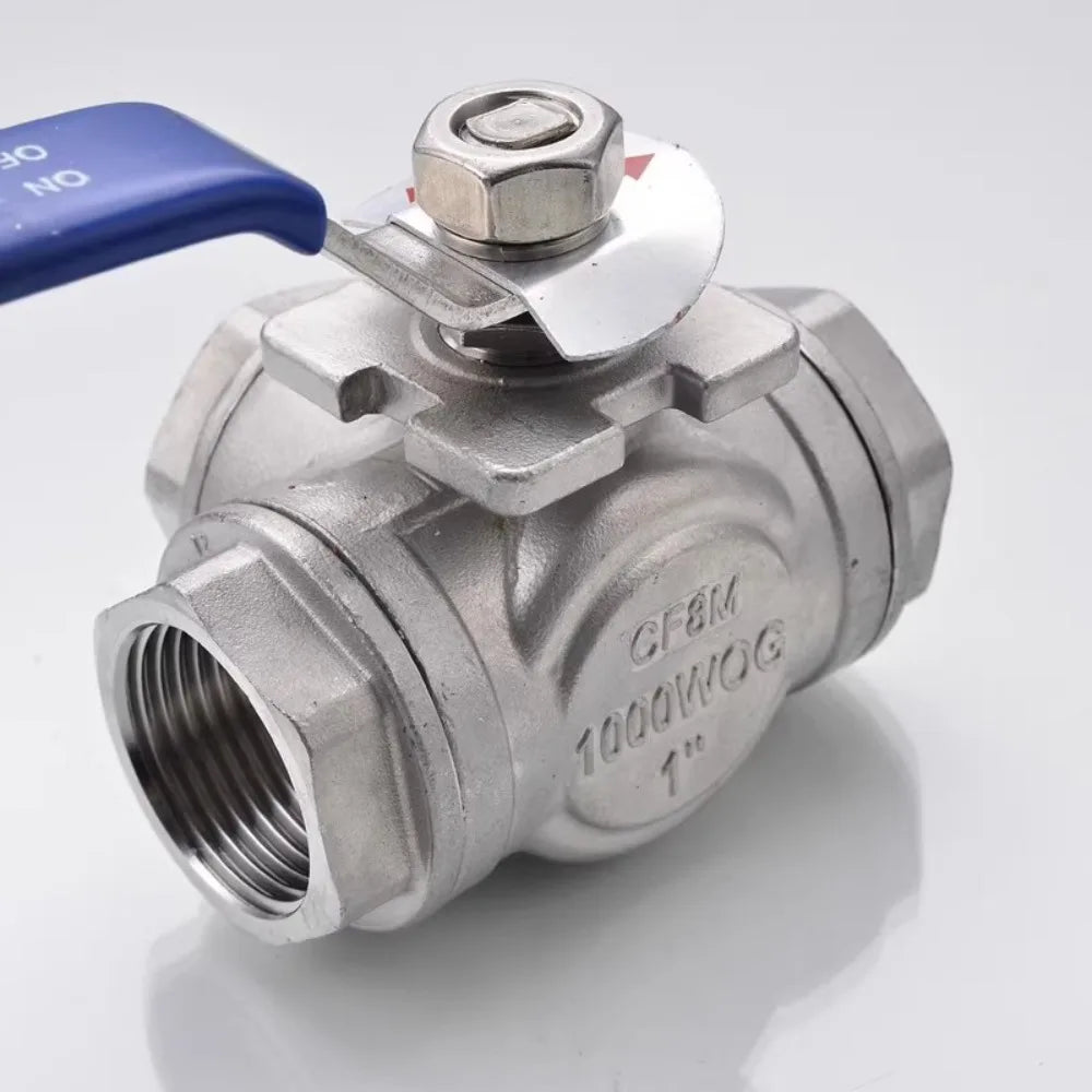 1/4 3/8 1/2 3/4 1" BSP Female 304 Stainless Steel T/L Type 3 Way Ball Valve Full Port For Water Oil Air Gas DN25 DN10 DN15 DN20 Oasis Select