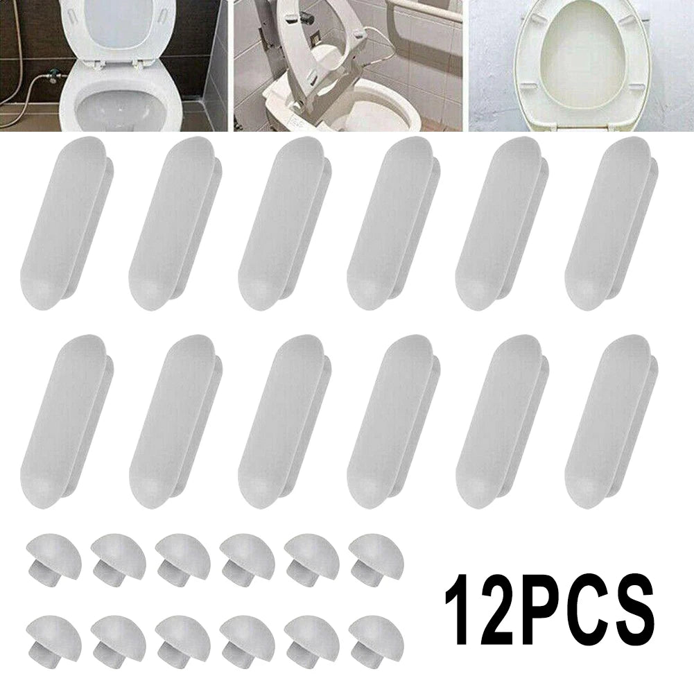 12pcs Shock-Proof Buffers Toilet Lid Accessories Toilet Lid Replacement Pads Toliet Seat Cushion Parts Bathroom Toliet Accessory Oasis Select