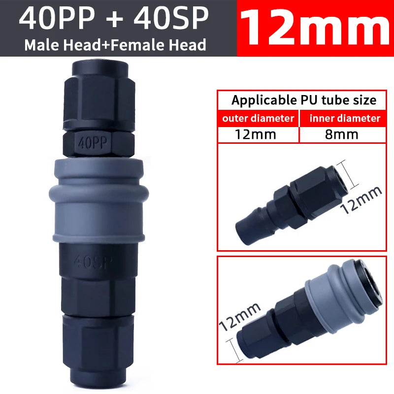 New C-Type Self-locking Quick Connect Adapter Compressor Pneumatic Fittings 8/10/12mm Pneumatic Self-locking Quick Connector Oasis Select 12mm