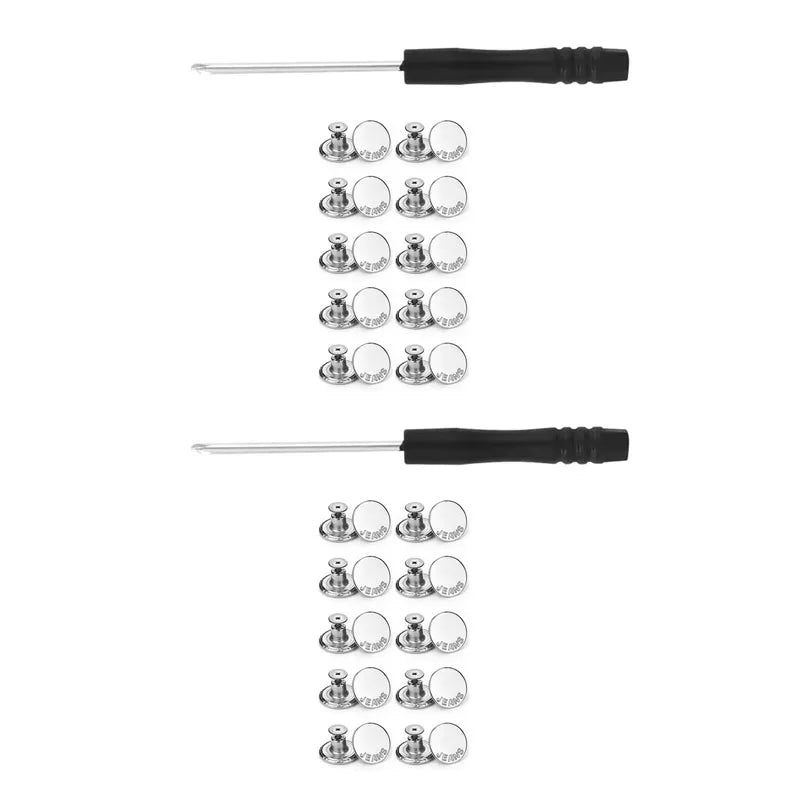 10/20/30Pcs Jeans Buttons Replacement No-Sew Removable Metal Buttons Snap Denim Button Repair For Jeans Clothing Supplies Oasis Select 20pcs A