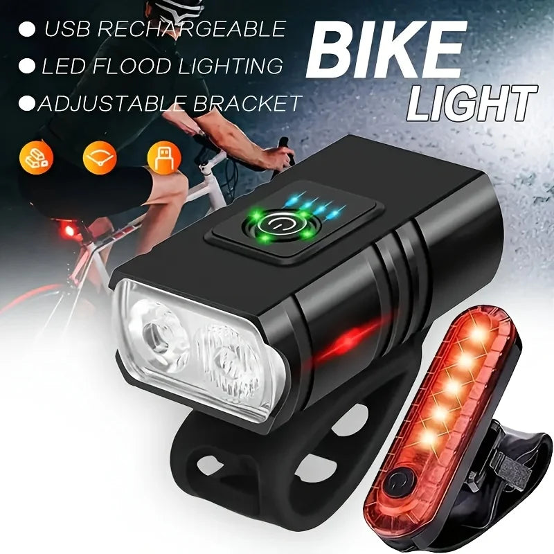 T6 LED Bicycle Light Set – USB Rechargeable Front & Rear Lights