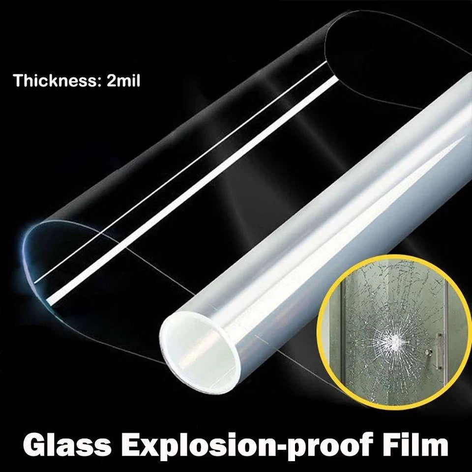 Explosion-Proof Glass Film Window Film Transparent Safety Glass Protective Film Self-Adhesive Shatterproof And Explosion-Proof. Oasis Select
