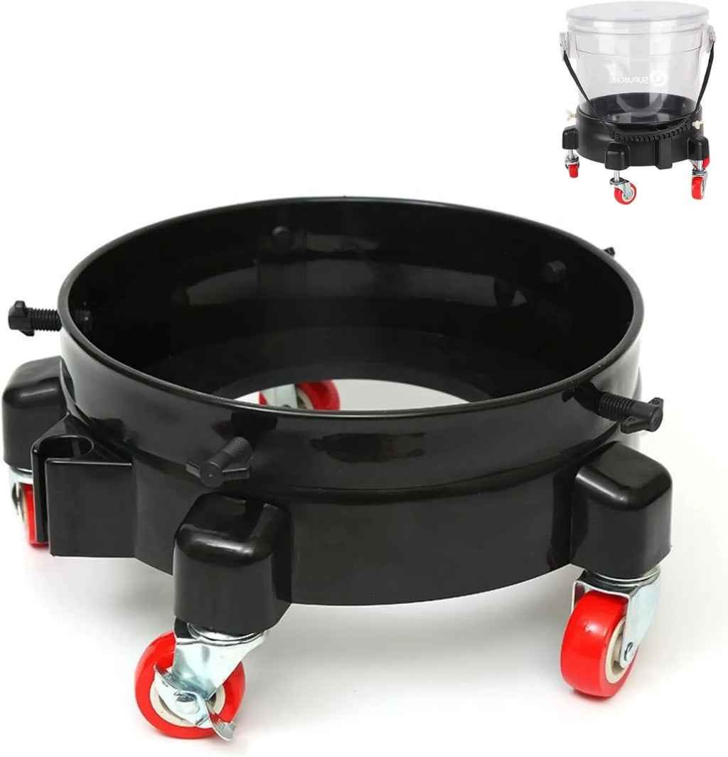 1Pc Removable Rolling Bucket Dolly 360° Turning Swivel Caster Detail Kit with Wheels Storage Tray Tote Insert Locking Casters Oasis Select black