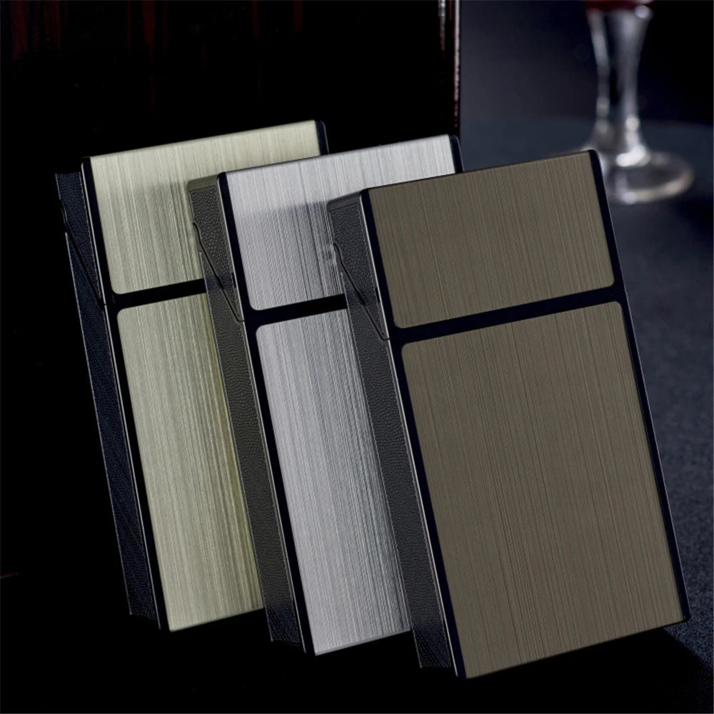 Long Cigarette Case Ultra Thin Flip Cover 20pcs Cigarettes For 100mm Storage Container Box Tobacco Case Smoking Tool Men's Gifts Oasis Select