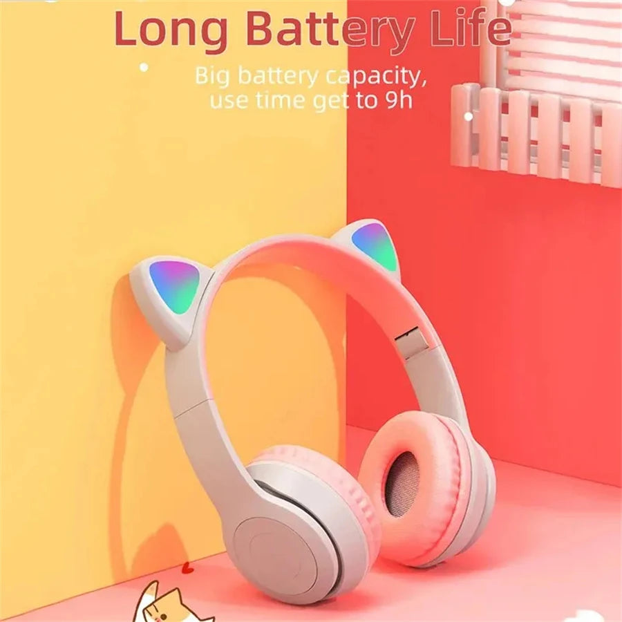 P47M Wireless Bluetooth Headset Gamer Cat LED Light Waterproof Noise Cancelling Earbuds Wireless Headphones Bluetooth Earphones Oasis Select