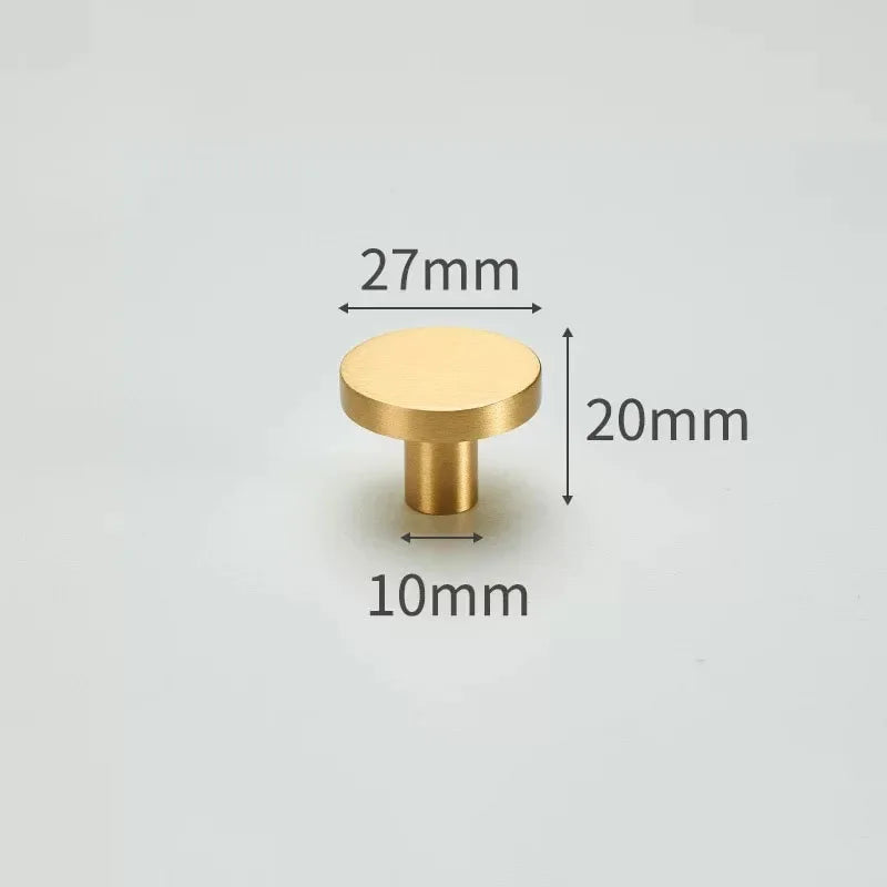 Modern Simple Solid Brass Cabinet Knobs Furniture Wardrobe Handle Kitchen Copper Pulls Doorknob Oasis Select 12