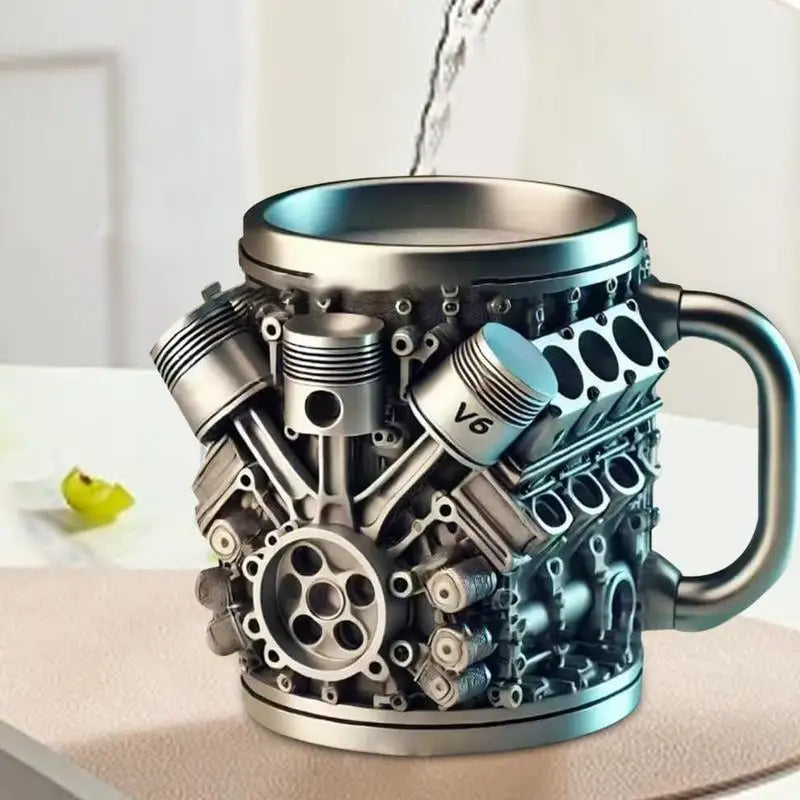 Drinking Cup Coffee Mug Reusable Car Engines Tea Mug Funny Stein Drinkware Portable Home Aesthetic Decoration for Kitchen Living Oasis Select