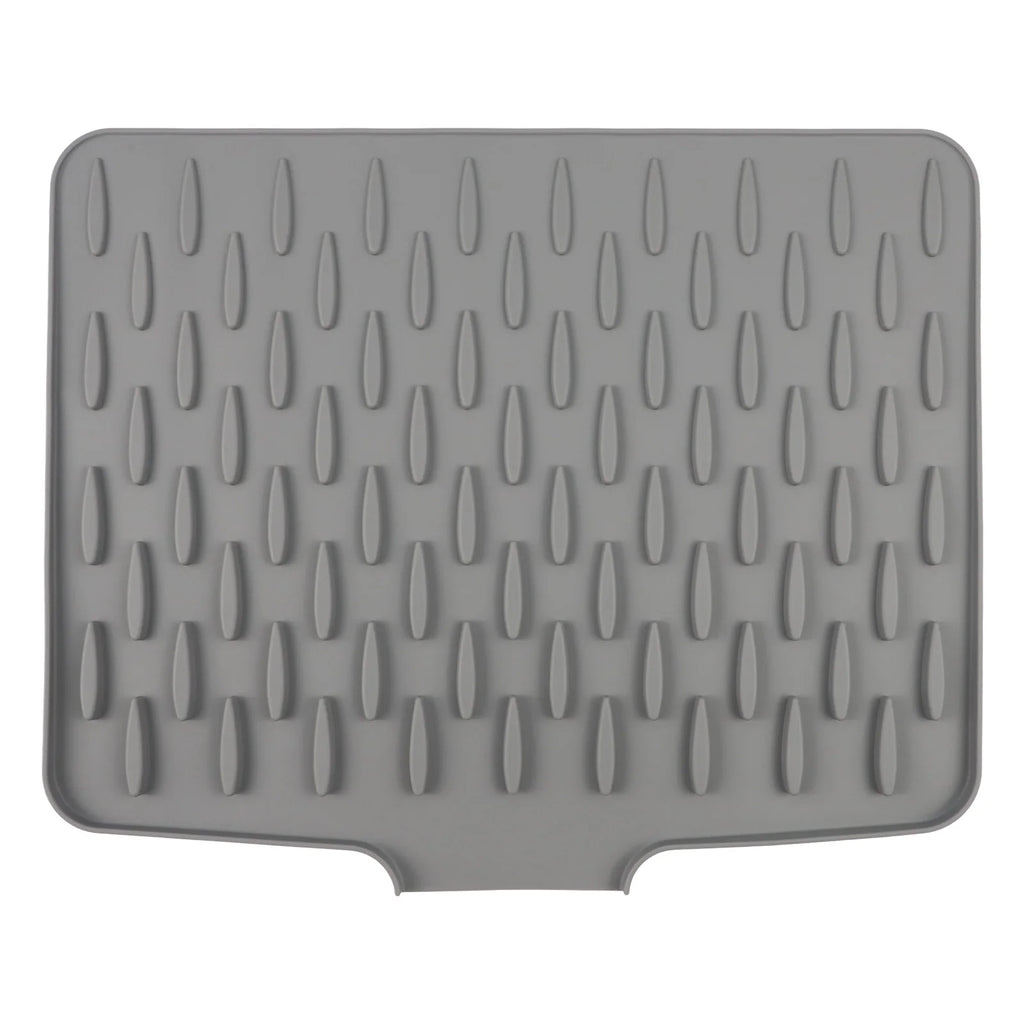 Silicone Dish Drying Mat with Water Diversion | Non-Slip Kitchen Silicone Drying Mat Oasis Select grey