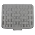 Silicone Dish Drying Mat with Water Diversion | Non-Slip Kitchen Silicone Drying Mat Oasis Select grey