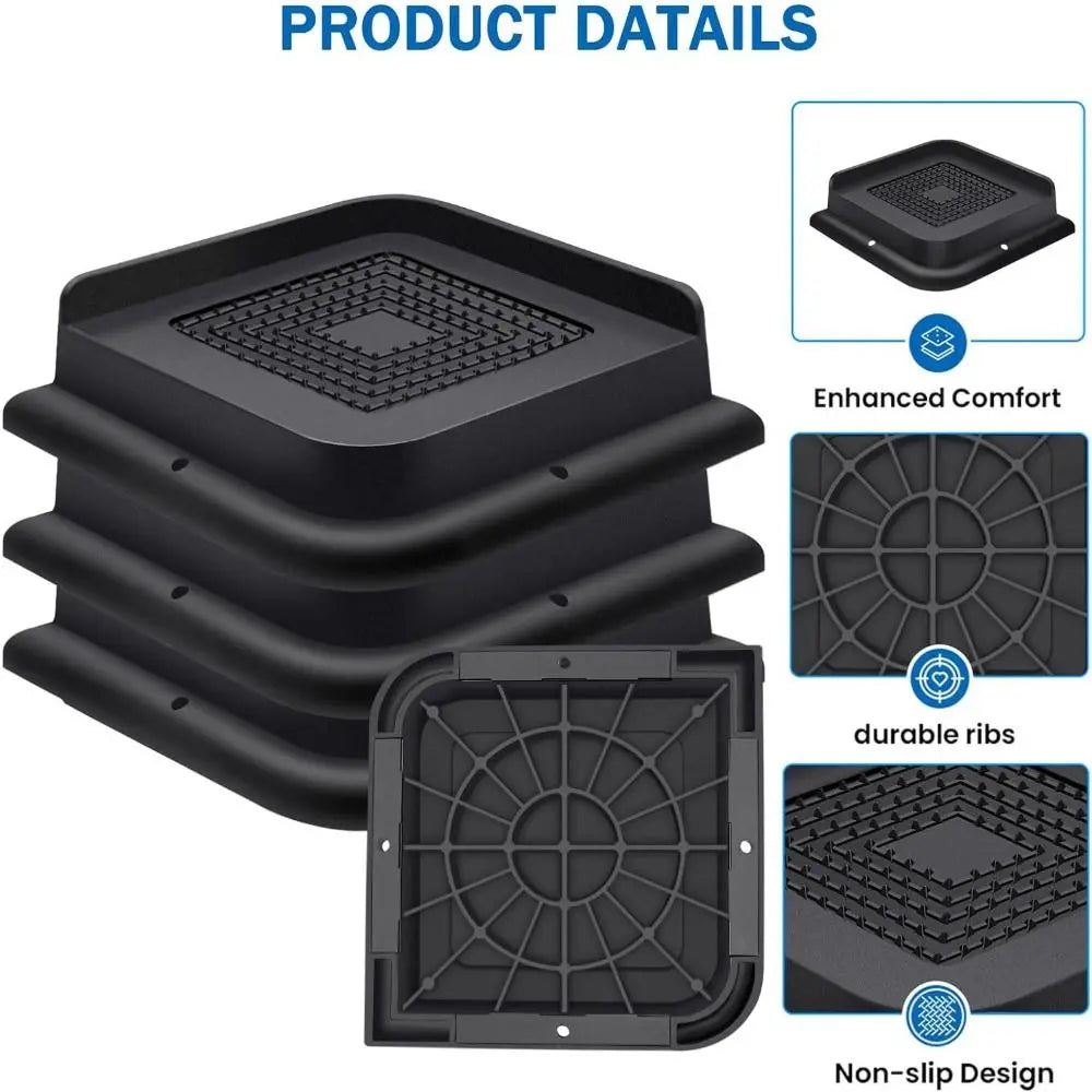 4 Pcs/Set 1-6 Inch Bed Risers Heavy-Duty Support Bed Lifts Risers Oversized Furniture Risers Couch Sofa Table Chair Leg Oasis Select