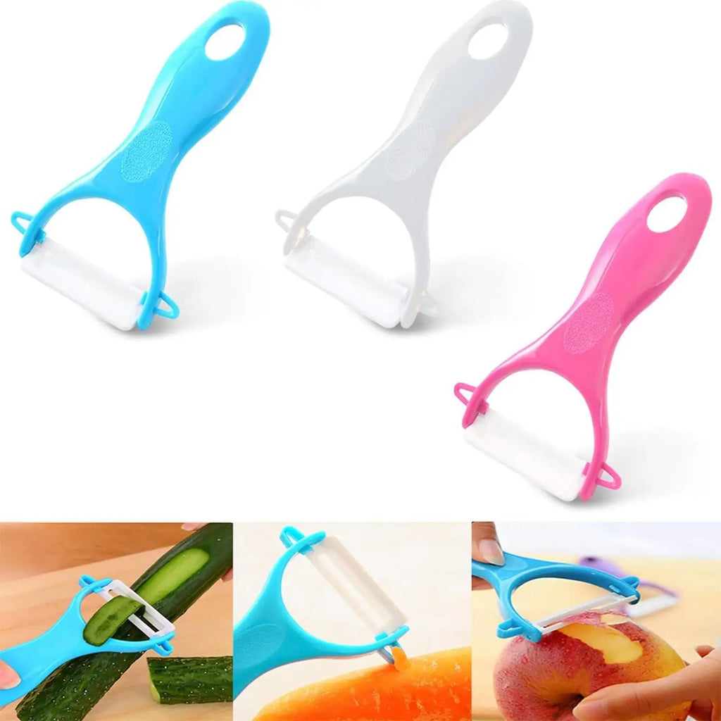 3pcs Ceramic peeler, fruit peeler, kitchen vegetable peeler, ceramic does not rust, potatoes carrot fruits Oasis Select Pink white blue