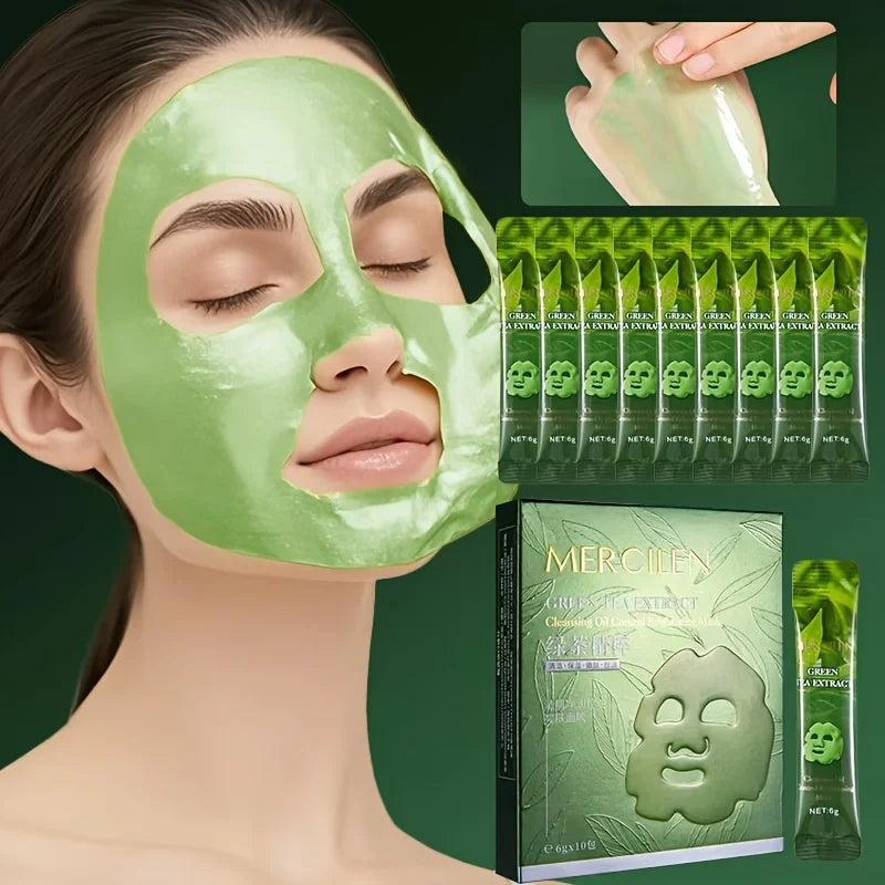 Green Tea Peel-Off Face Mask – Anti-Aging & Moisturizing 10pk Peel-Off Face Mask Oasis Select