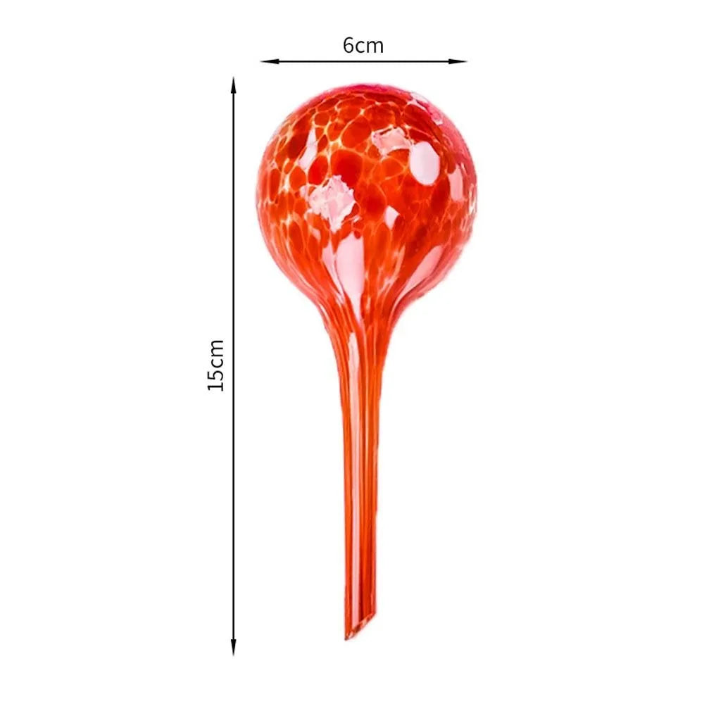 Glass Automatic Plant Watering Ball 100ml Bulb Shape Glass Auto Drip Irrigation System Colorful Automatic Watering Spike Oasis Select Red