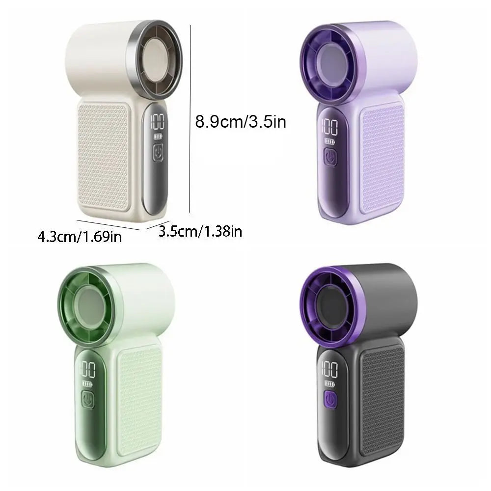 Cooling 6 Gear Wind Mini Portable Fan Air Turbo Tech LED Display USB Rechargeable Fan Adjustable Ultra-quiet Pocket Fan Camping Oasis Select