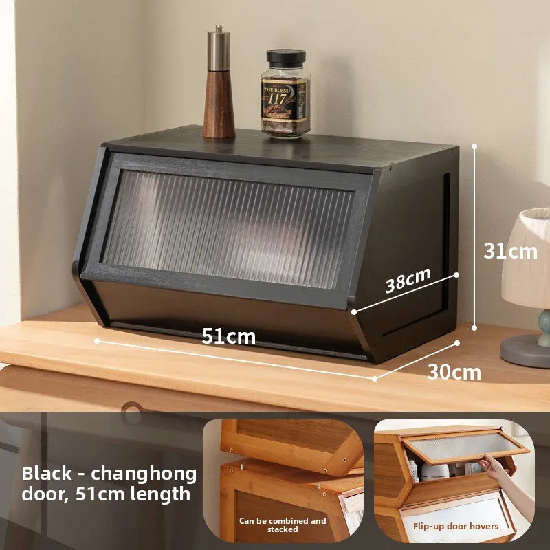 Bookshelf Shelf Floor-to-ceiling toy storage Book cabinet Locker Living room can be stacked Modular combination lattice cabinet Oasis Select CH 51 long black
