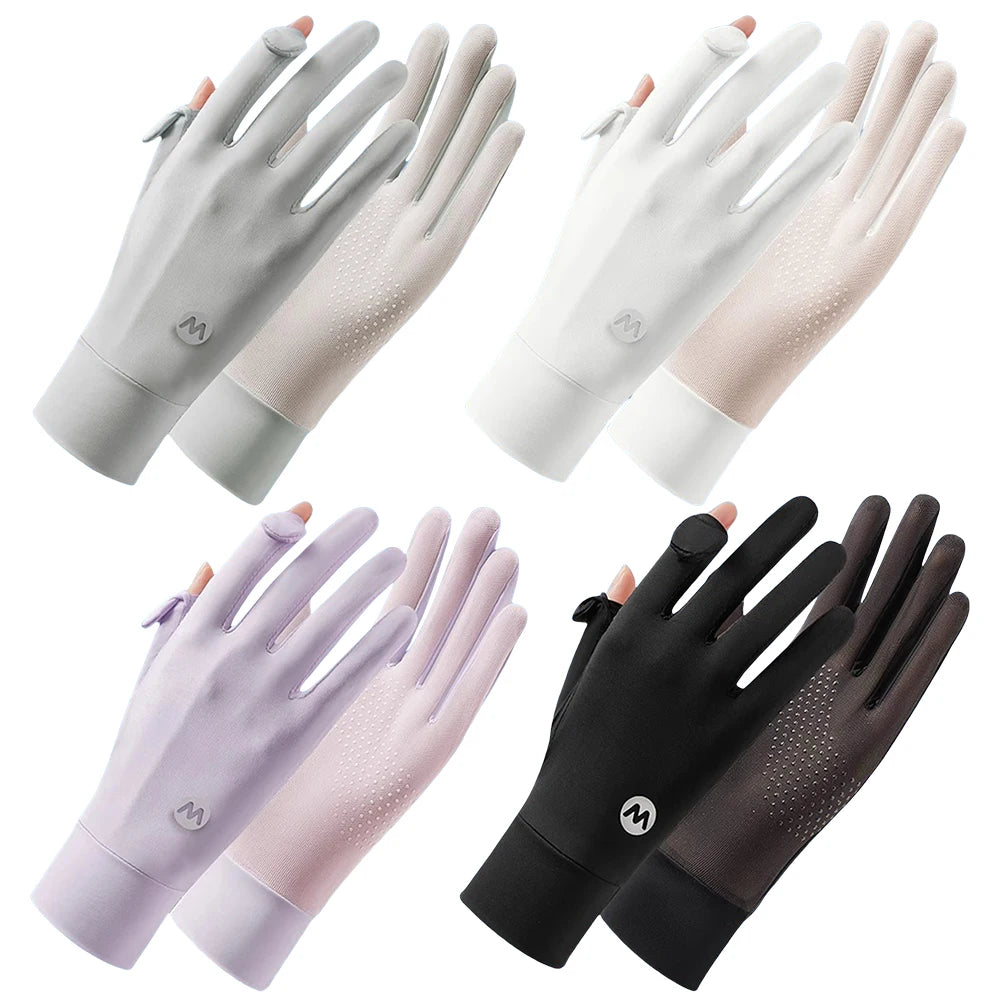 Women's UPF50+ UV Sun Gloves – Ice Silk Touchscreen Cycling UV Sun Protection Gloves Oasis Select