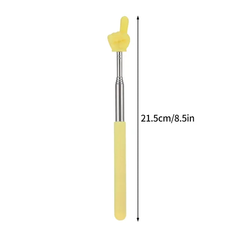 Retractable Teacher Pointer Finger Design StainlessSteel Telescopic School Teaching Pointer Stick Teacher Supplies For Classroom Oasis Select A4-Macaroon-Yellow