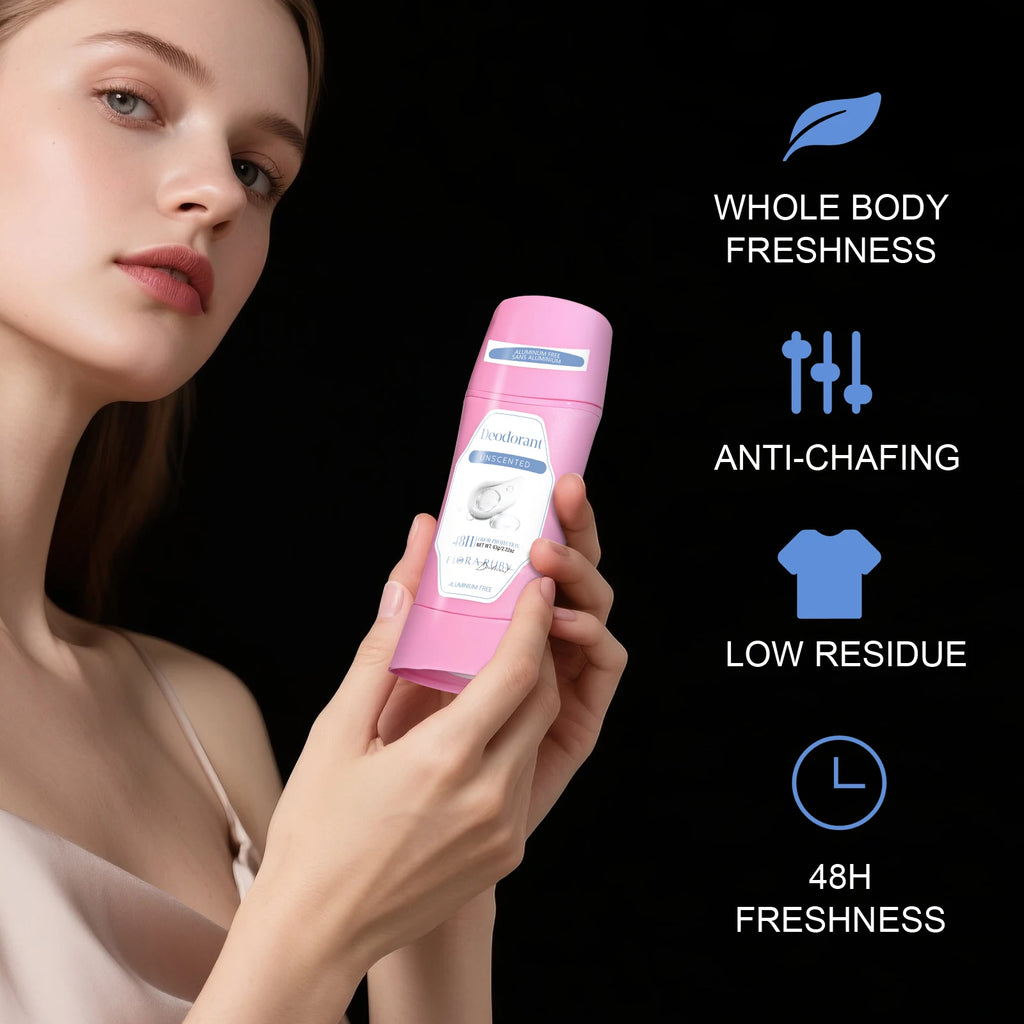 Long Lasting Deodorant Stick，Aluminum Free Women Men Body Care Refresh Sweet Natural Fragrance Keep Drying 48 Hours 63g Oasis Select
