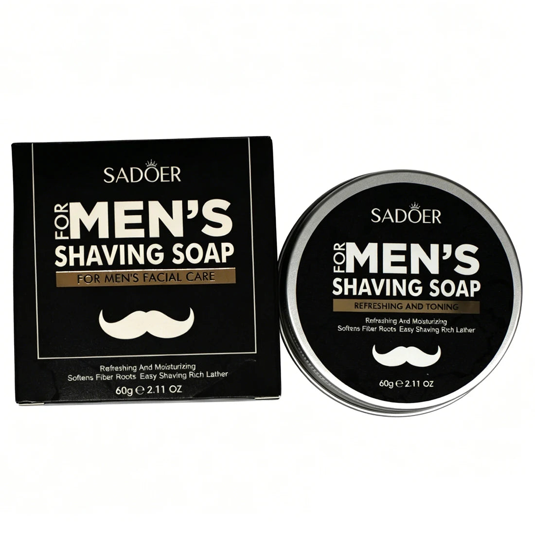 60g Shaving Soap for Men, Soften Beard for Smooth & Comfortable Shave, Gent Moisturizing Natural Shaving Bar Mens Grooming Care Oasis Select Default Title